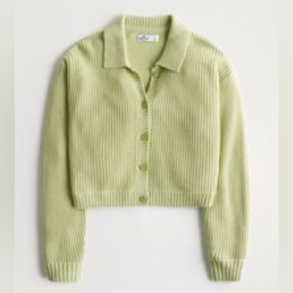 Hollister Tops - Hollister Cropped Cardigan In Light Green